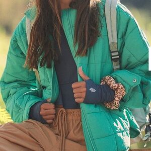 Free People FP Movement Pippa Packable Puffer Jacket in Sport Green